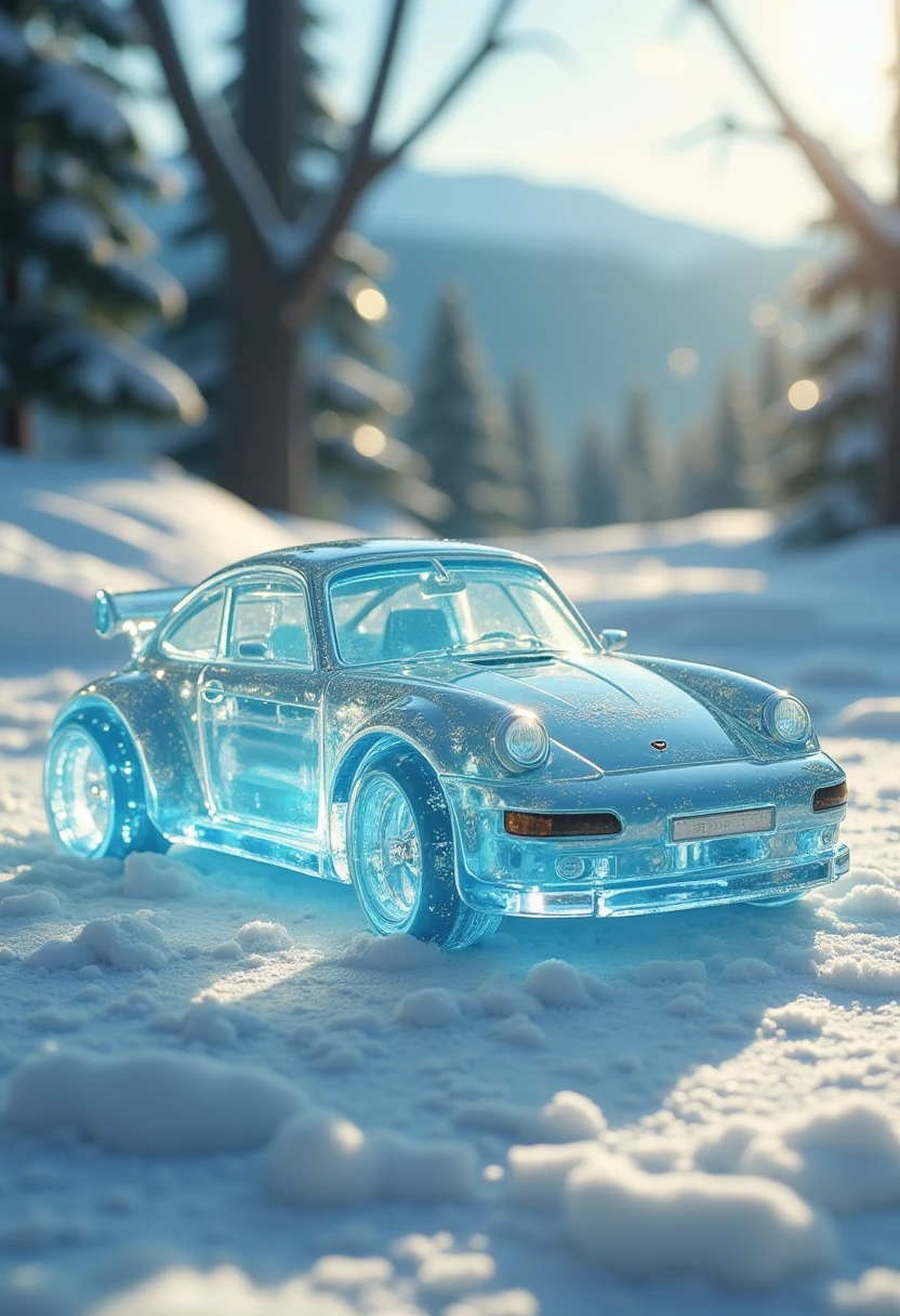 car,racing car,cool body,simple background,ice-scenery,ice sculpture,ice style,made of ice,transparent,creative, whimsical, textured, handmade, sunny day, outdoor scene, close-up, high-resolution, fantasy, attention to detail, craftsmanship