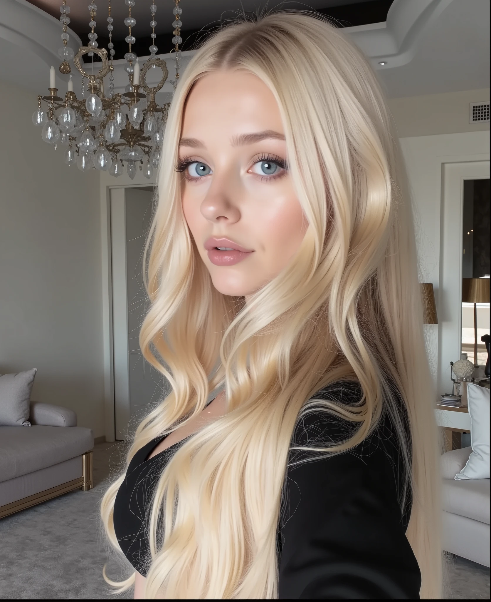 Blonde woman in white top and jeans posing for a photo., with long blonde hair, Portrait Sophie Mudd, beautiful young model, Style of Julia Razumova, with very long blonde hair, Dasha Taran, long blonde hair and big eyes, Yelena Belova, extremely long and thick blonde hair, 2 4 year old female model