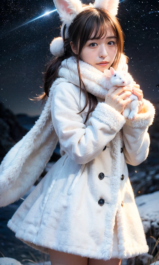 1girl making snow angels from above frostedstyle