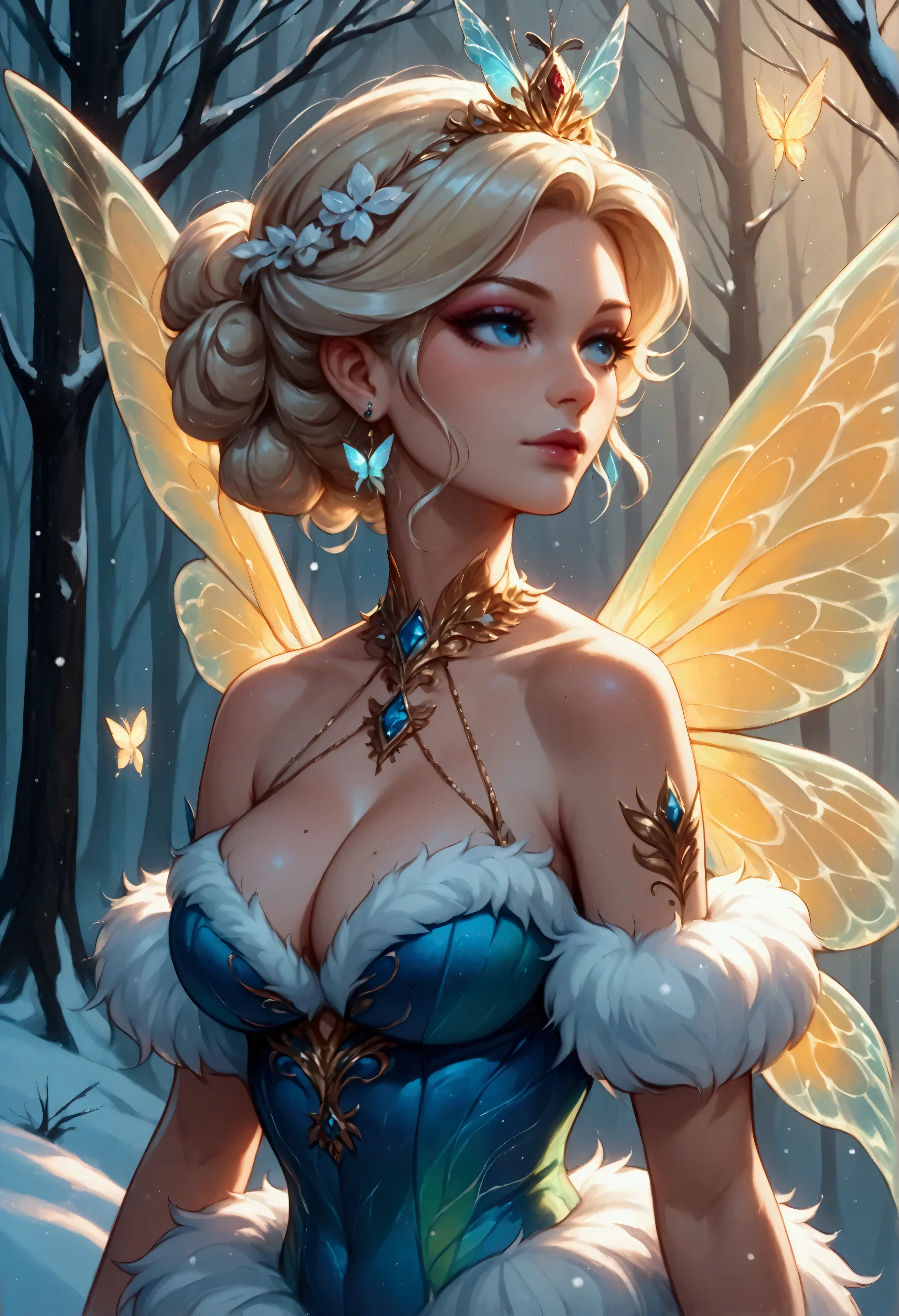 score_9, score_8_up, score_7_up, score_6_up, score_5_up, score_4_up, watercolor art of a most beautiful fairy playing in the snow, a beautiful fairy, spread butterfly wings, dynamic hair color, dynamic hair style, busty, wearing colorful silk dress, intricate silk, wearing high heels boots, she is playing the snow, fresh snow in the forest, high snow, High Detail, Ultra High Quality, High Resolution, 16K Resolution, Ultra HD Pictures, Ultra Realistic, Clear Details, Realistic Detail, Ultra High Definition, Cinematic Shot