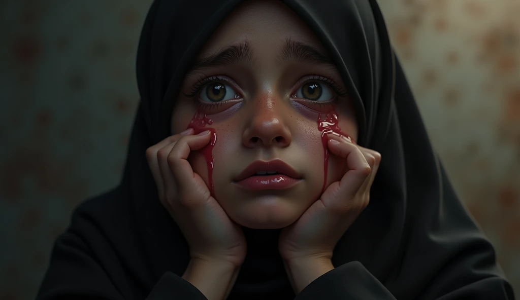 Malaysian school ,vomiting,wears white,side view potrait, vomiting into floor
,wears white hijab