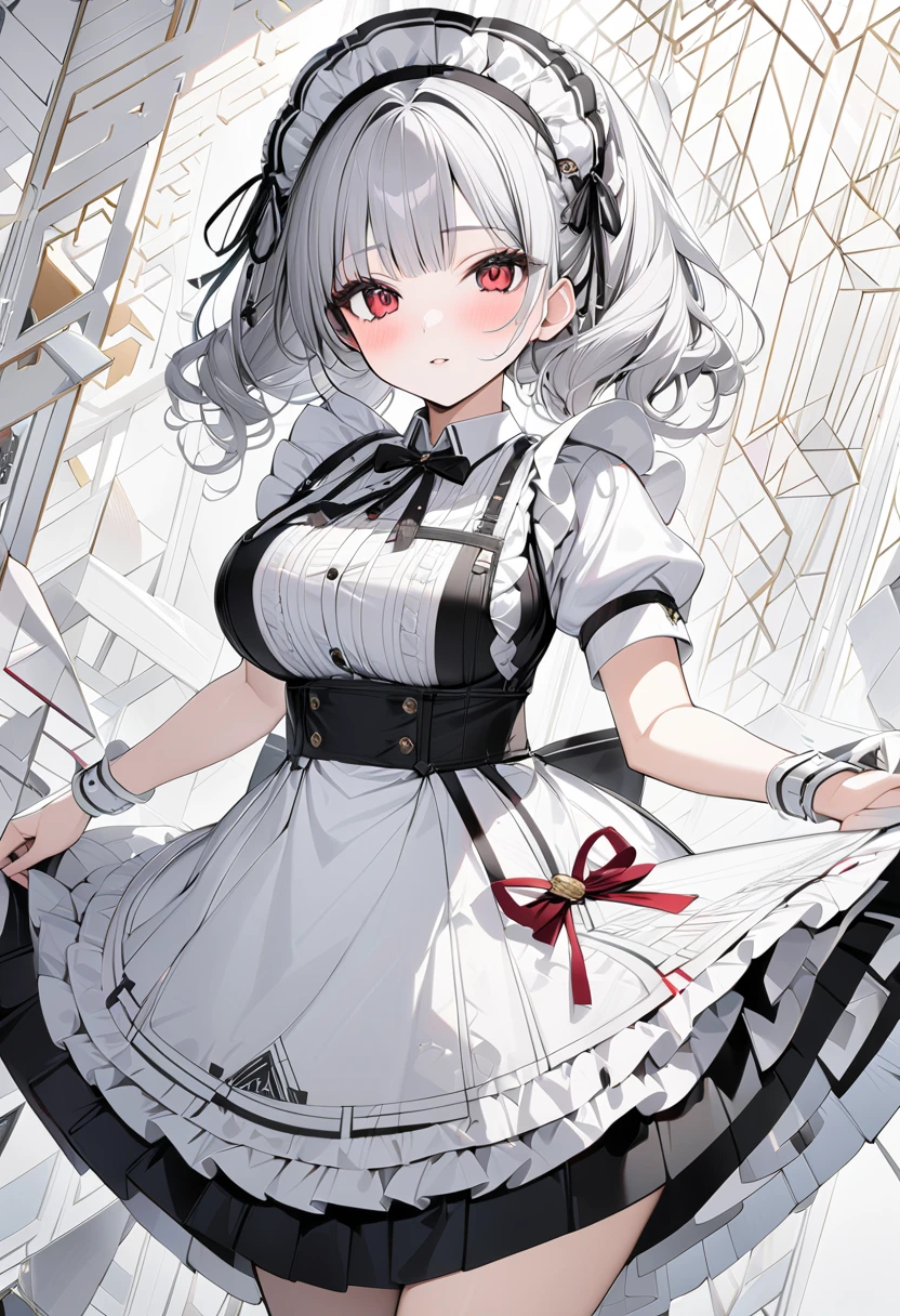 <lora:Chloe Lolita:.7>Chloe, red eyes, curly pigtails, grey hair, black hair, braids, dress