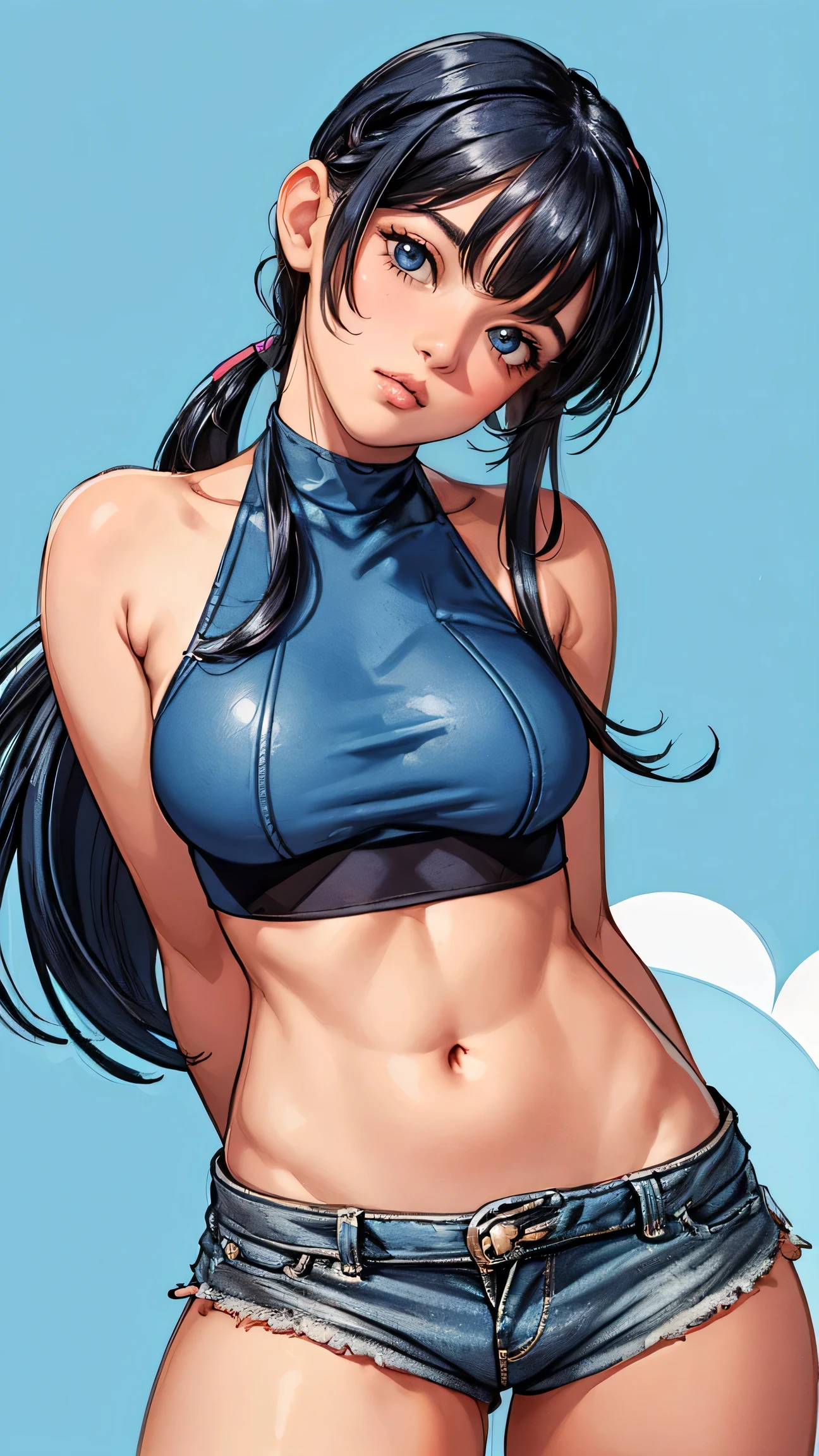 , 1girl,a beautiful fashion model ,(masterpiece, official art, best quality) (blue eyes) shiny hair, long bob, blonde hair with blonde streaks in hair, ponytail, full lips, upturned nose, big , stripping, elegant makeup, exhibitionism, naked in public, , slim thighs, toned body, shiny skin, sexy pose, blue eyes, (((arrogant, flirty)))), narrow hips, wearing high hip thong and see-through top, , ((girl wearing cyber punk outfit, embarrassed)), gold hoop earrings, pink eyeshadow, thong, cute face, gym,, (((tan skin))), tanned, hat, ratatatat74 style
The main character is Usagi Tsukino, a clumsy and seemingly ordinary age girl who discovers that she is the reincarnation of Sailor Moon, the legendary warrior of love and justice. Usagi is joined by other Sailor Guardians, including Sailor Mercury, Sailor Mars, Sailor Jupiter, and Sailor Venus, each of whom possesses unique powers and abilities. Together, they fight evil forces,A beautiful mid-twenties woman with long, blonde hair up in a bun. She has big, blue eyes and delicate features, with a confident and dominant expression. She is playing tennis and is in a dynamic pose, striking at the ball with intensity. The background shows a tennis court, and her outfit is sporty. The scene shows her whole body in action, rendered in a highly detailed digital painting style. The focus is on vibrant colors, dynamic lighting, and artistic details, capturing the energy and motion of the moment.
