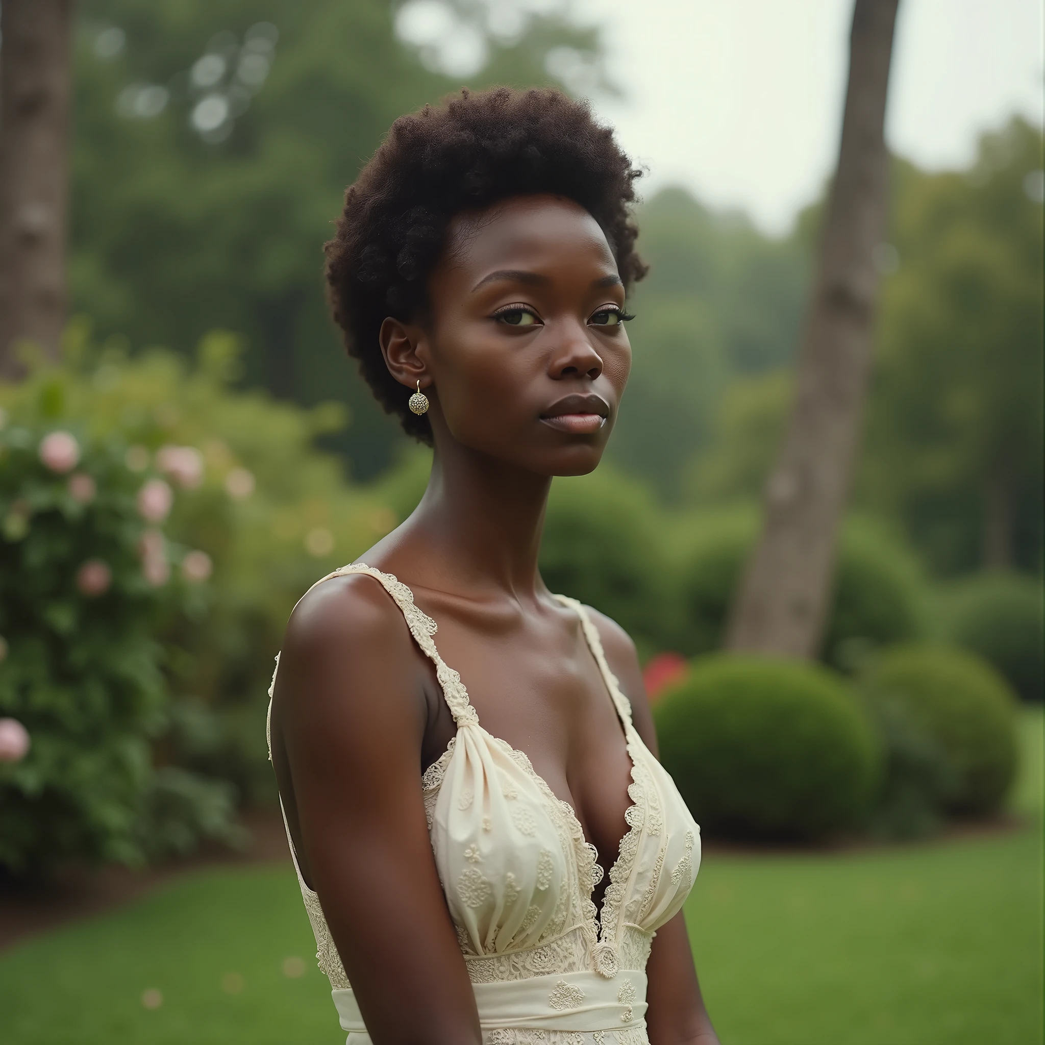 from django  <lora:django_unchained_offset:1>,  photo of a gorgeous black woman, dark-skinned goddess
