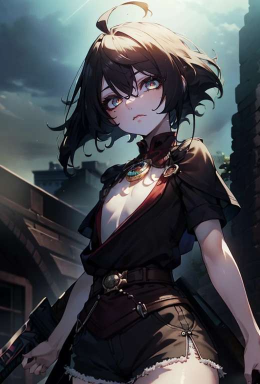 imposant,dark black hair,curly hair,tall,dark vibes,pirate,dark uniform,pirate guy,short hair