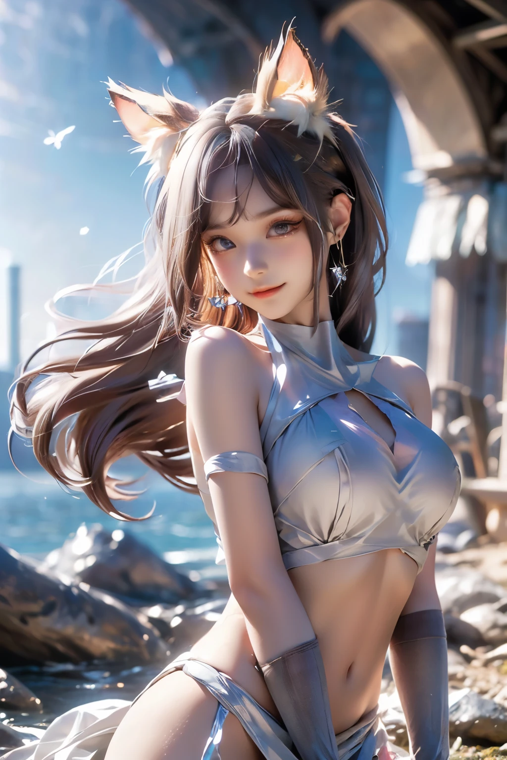 (very realistic representation:1.4),top quality, extremely detailed, best illustration, stunning landscapes, natural lighting, wide color spectrum, clear water, rivers and mountains, majestic animals, realistic characters, authentic look, dynamic scene, huge, red cheeks, happy --auto --s2