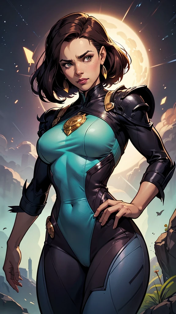 (masterpiece:1.2, Highest quality),(Very detailed),8K,wallpaper,1 female,Mature Woman,48 years old,Sentai Heroine,Muscular,((Metallic squadron suit)),(((Better Hands))),((The background is Galaxy Flash)),Random hairstyle,Random Pause,(((Beautiful female hands,detailed drawing of a hand))),cyber punk,((Beautiful trading cards,gold framed))