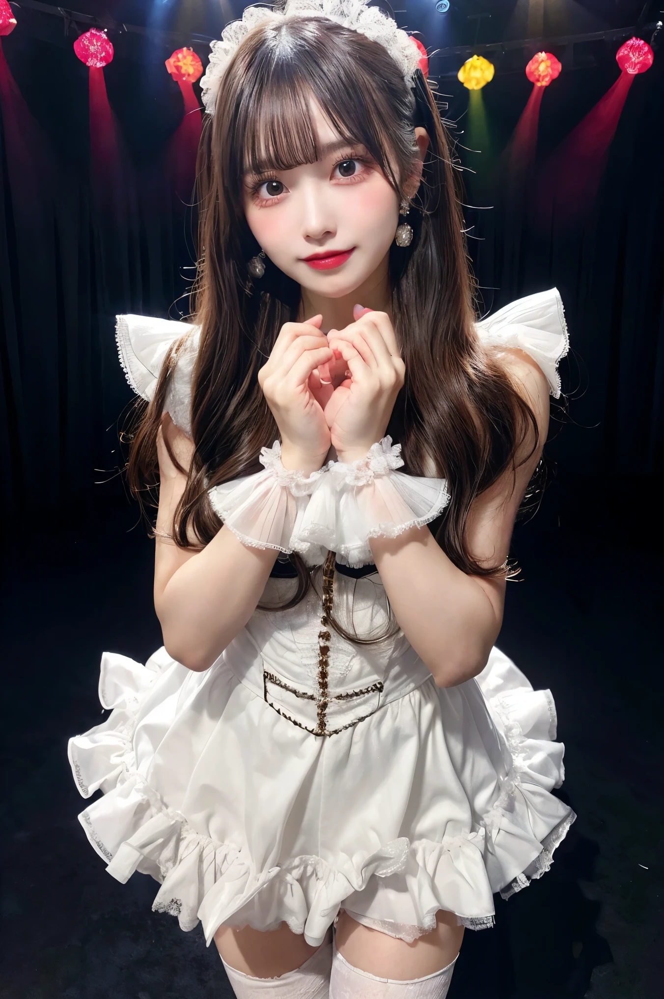 very cute and beautiful girl,(highly detailed beautiful face and eyes),(smile:1.2),
black hair,looking at viewer,stylish pose,beautiful legs,cowboy shot,
floral pattern brown lolita dress with detailed frills,
altar,church,indoors,
(best quality,masterpiece),absurdres,highres,ultra-detailed,extremely detailed,32k,8k resolution,
intricate details,cinematic scene,detailed background,solo,dynamic angle,