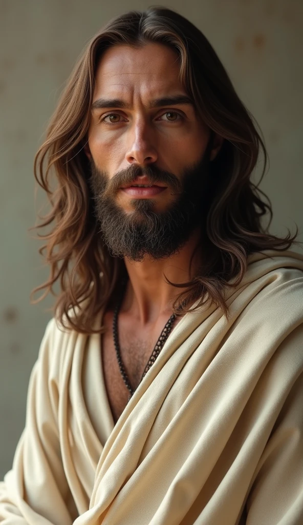 Generate an ultra realistic image of Jesus Christ looking at me 8k UHD ...