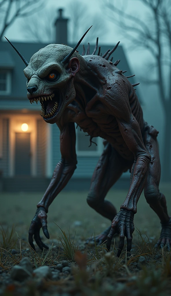 QuitePlace1024.zip, a monster, wet, night, scary , highly detailed, photography, ultra sharp, film, bokeh, professional, 4k  