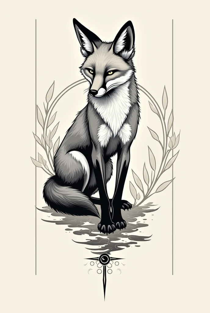 drawing of a fox tattoo design