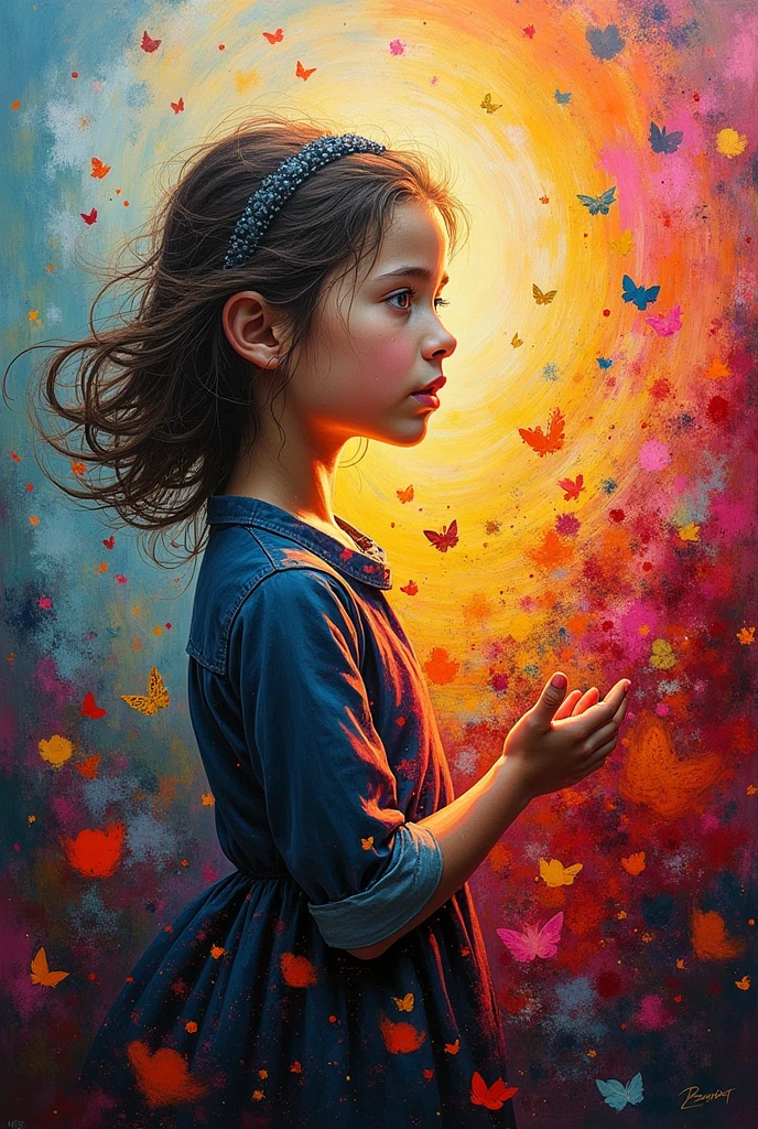 (best quality,masterpiece:1.2,sharp focus),(bright gradient watercolor,vibrant colors),(dreamy, ethereal),(white background),(girl)