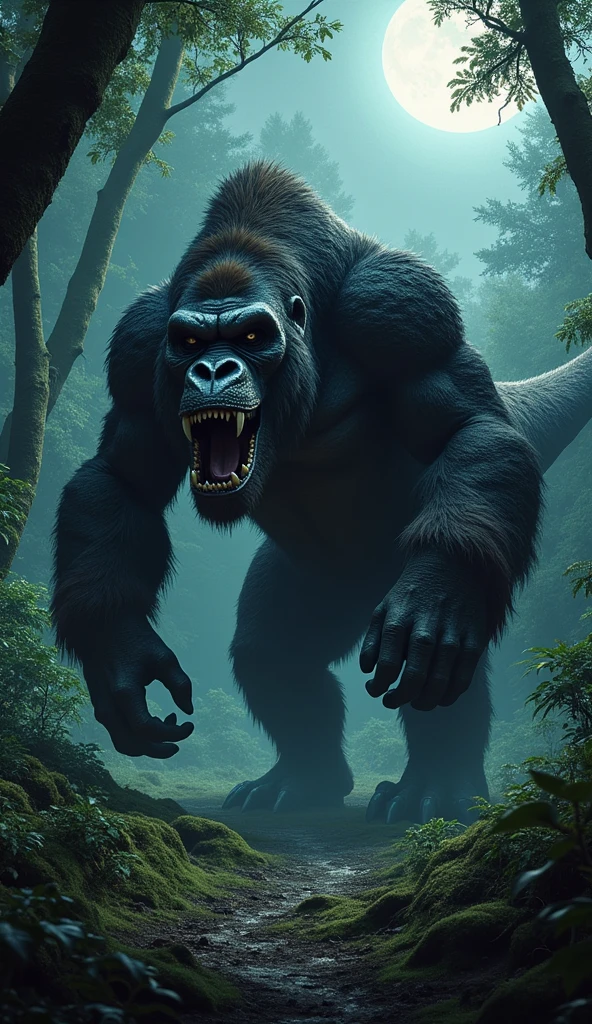 Mix of an anaconda with a gorilla 
