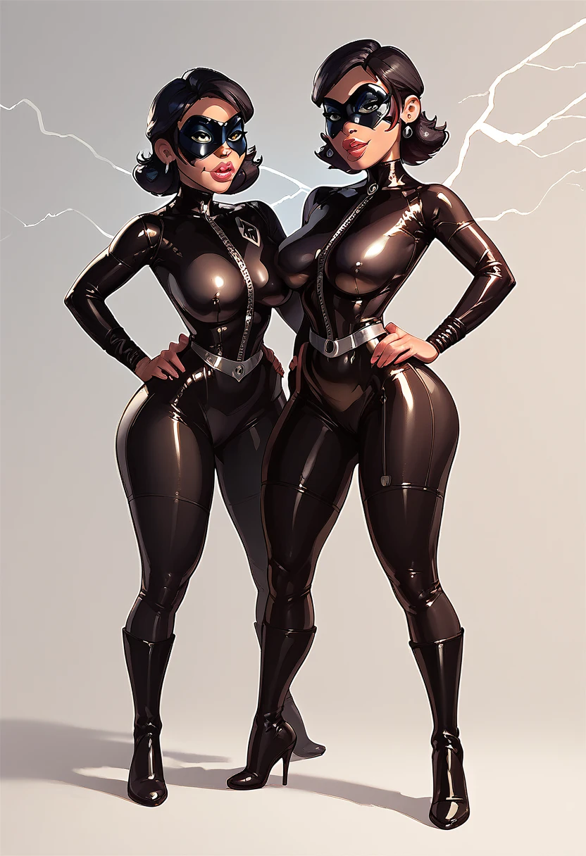 black leotard, full body shot, cleavage, gorgeous woman, tight clothes, bobcut hair,  assassin, fantasy setting, rubies