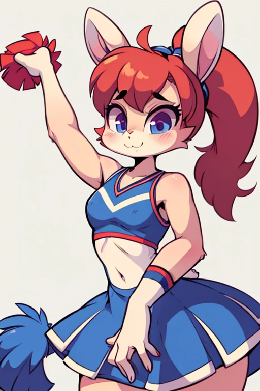 Female furry teenager sara rabbit with new dress of cheerleader diives by yeiyei art style 