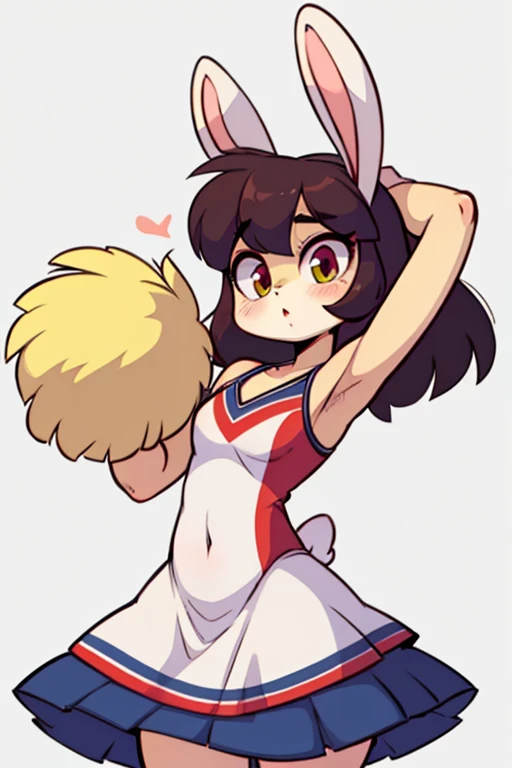 Female furry teenager sara rabbit with new dress of cheerleader diives by yeiyei art style 