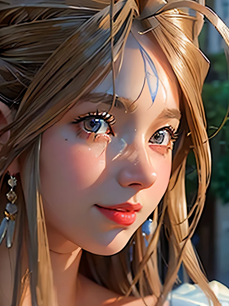 (masterpiece, best quality:1.4), (close up), 1girl, solo, (european youth:1), Belldandy, Belldandy_Blue_Dress, goddess face symbols, looking at viewer, beautifull smile, beautiful face, highly detailed face, highly detailed eyes, sexy bodies, highly detailed skin, skin pores, subsurface scattering, realistic pupils, full face blush, full lips, detailed background, depth of field, volumetric lighting, sharp focus, absurdres, realistic proportions, good anatomy, (realistic, hyperrealistic:1.4), 16k hdr,