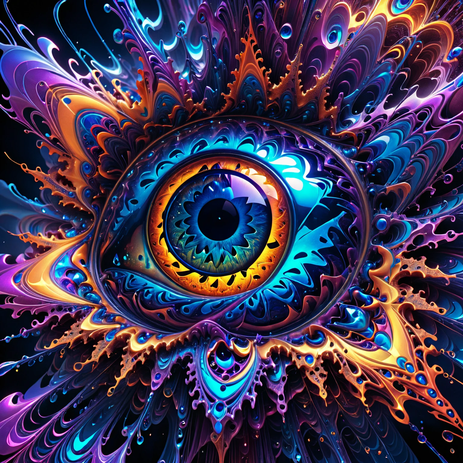 a detailed abstract monument, intricate eye patterns, AI-generated digital illustration, 8k, cinematic lighting, dramatic atmosphere, surreal and otherworldly, rich textures, glowing highlights, hyper-detailed, masterpiece, volumetric lighting, dramatic shadows, intricate geometric patterns, mesmerizing visuals, fantastical architecture, dreamlike environment, breathtaking scale, awe-inspiring composition, visually stunning, highly imaginative, seamless integration of organic and digital elements, flawless execution, state-of-the-art 3D rendering