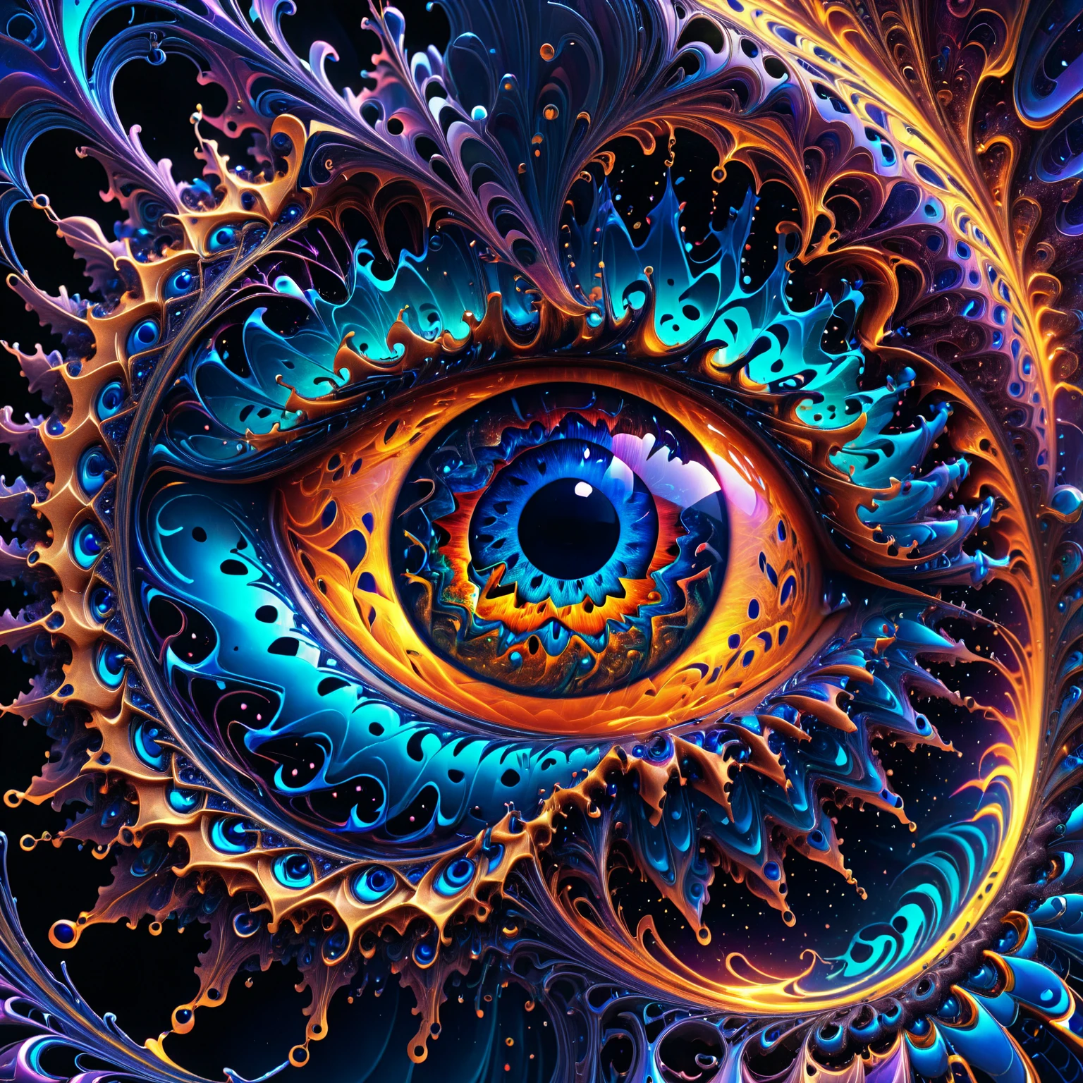 a detailed abstract monument, intricate eye patterns, AI-generated digital illustration, 8k, cinematic lighting, dramatic atmosphere, surreal and otherworldly, rich textures, glowing highlights, hyper-detailed, masterpiece, volumetric lighting, dramatic shadows, intricate geometric patterns, mesmerizing visuals, fantastical architecture, dreamlike environment, breathtaking scale, awe-inspiring composition, visually stunning, highly imaginative, seamless integration of organic and digital elements, flawless execution, state-of-the-art 3D rendering