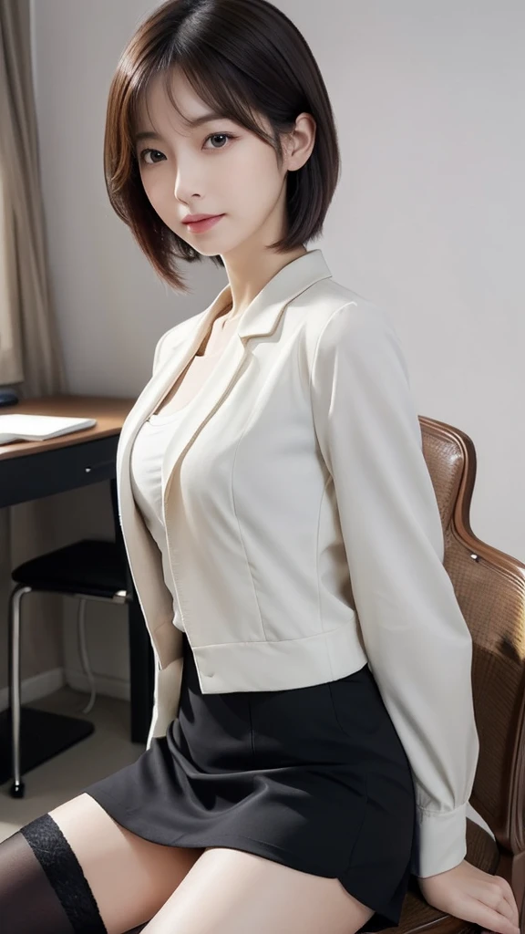 (8k、RAW Photosgraphy、Highest quality、masterpiece:1.2)、(Realistic、Realistic:1.37)、Ultra-high resolution、One Girl、cute、alone、Are standing、date、(Nose redness)、(Laughter:1.1)、(Closed)、Huge 、Beautiful Eyes、(short hair:1.2)、(((noon),School,corridor,female teacher)))、Cleavage、Perfect body、Perfect Fingers、Professional Lighting、Japanese Goddess、gravure、Detailed face and skin texture、fine grain、RAW Photos.Super Breasts.Handsome,Female tenderness,Porcelain-like white skin,White blouse,Rich suit,Red High Heels