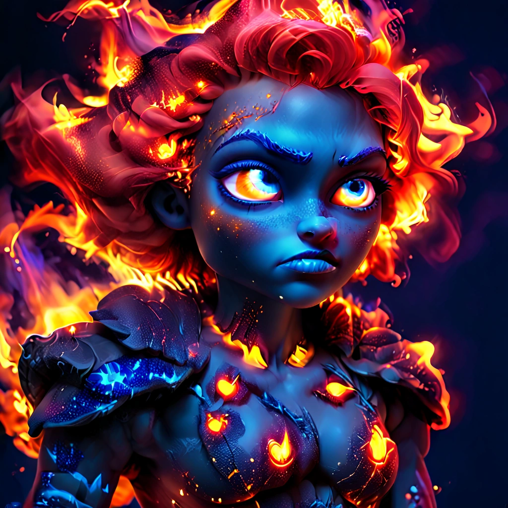 In oil paint girl Lara croft curly mohawk spiky short shaved low wet shine locks yellow blood light hair dragon horns, red sanguehair, red Rinnegan eyes fair ice corvos no ar, patterned latino Angel face tatuagem de fênix em volta dos olhos head raised elegant standing stunning beauty, pure perfection night On the fundo do mar depth of field, staring at the camera, two-dimensional pencil drawing 8b graphite crayons perfect strong scratches style