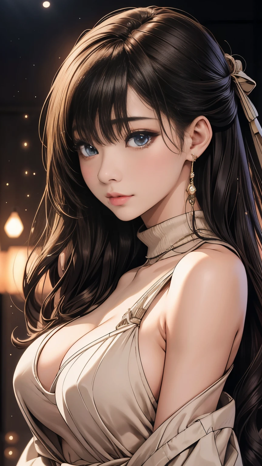 (highest qualityのディテール)、  realistic  、  8K ultra HD、  is high definition 、(  one girl:1.2),(Fatal Beauty,  Fascinating Beauty  ) ,( Flexible and Strong Physique ),(Sensual charm),(Mysterious charm:1.1),(Big Breasts、Attractive silhouette),The Super    Details、High quality textures、 複雑な Details 、   Details、Very    Details CG、High quality shadows、   Details Beautiful and delicate face、   Details Beautiful and delicate eyes、  The described boundary depth  、  ray tracing 、20th generation、Cute K-Pop Girls、( The Face of Korea )、Thin face、( Ulzan-6500-V1.1:0.6)、 The face of pure loss _v1、輝く瞳、  perfect body、   just like Ishihara Satomi  、(highest qualityのディテール:1.2)、  realistic  、  8K ultra HD、  is high definition 、 Close-up photos of women，    realistic  girl rendering  , 8k artistic german bokeh,   Seductive Girl  , Real Girls, Gurwitz, Gurwitz-style artwork, Girl Roleplay,   realistic   3D style, cgstation Popular Topics,,   8K Portrait Rendering  ,（truth，truth：1.4），(Girls with bright eyes:1.2)、Best image quality, highest quality,   realistic  , Super    Details,   realistic  , 4K   8K ultra HD Full Color RAW Photos, Fujifilm(Medium format),   Hasselblad  , Carl Zeiss,  Photos with a wide dynamic range (Utilities_art：Smooth-768:1.1),  is high definition , High pixel count, Clear    Details,  Clear Images , Natural color reproduction,  noise reduction , High fidelity, quality,     Software Improvements    , Upscaling,   optimized algorithm  ,  PROFESSIONAL RETACT ,

1.  オーバーサイズの comments :

 comments、  Choose an oversized design that covers from shoulders to knees.。Navy blue or black is the standard color.、[ Soft khaki or beige ,  wait a minute .、 Choose a color that suits the season 。
2.   Choose a Color That Fits Your Skin  :

To protect yourself from the cold、  Choose a knitted sweater or turtleneck  。ニットの質感と色を commentsに合わせましょう.。
3. ワイドレッグ pants:

 pants,  Choose a wide-leg design 、Combine mobility with style。ダークトーンのデニムと黒の pantsはあなたによく似合います..。
4.   knee-high boots :

オーバーサイズの commentsには :、 足首とふくらはぎを覆う  knee-high boots と合わせてください.。Black or dark brown boots are great.、  Gives a stylish impression  。
5.   accessories:

Choose simple gold or silver   accessories、addition 