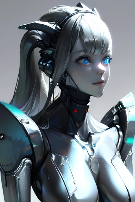 (masterpiece),(Highest quality),(Super detailed),(Best illustrations),(Best Shadow),(Absurd),(Detailed Background),(so beautiful), 16K, 8K, 4K,(Best Shadow),robotization,woman ,big bust,Robot Joint ,Metal skin,Black robot Suit,long hair,a black robot suit that covers the whole body,robot hand,cyber bodysuit,mecha head,(Detailed hands and fingers:1.2),Ball joint robot body,doll joint,beautiful face,beautiful robot girl,robotic eye,robotic hands,(no more human skin),android girl,cyborg girl,F cup, sexy body,(machine made joints:1.2),(machanical limbs:1.1),(blood vessels connected to tubes),(mechanical vertebra attaching to back),(mechanical cervial attaching to neck),no messy picture style,no emotion,tech control,black robot suit,maintenance,smile,hypno,highleg,leotard