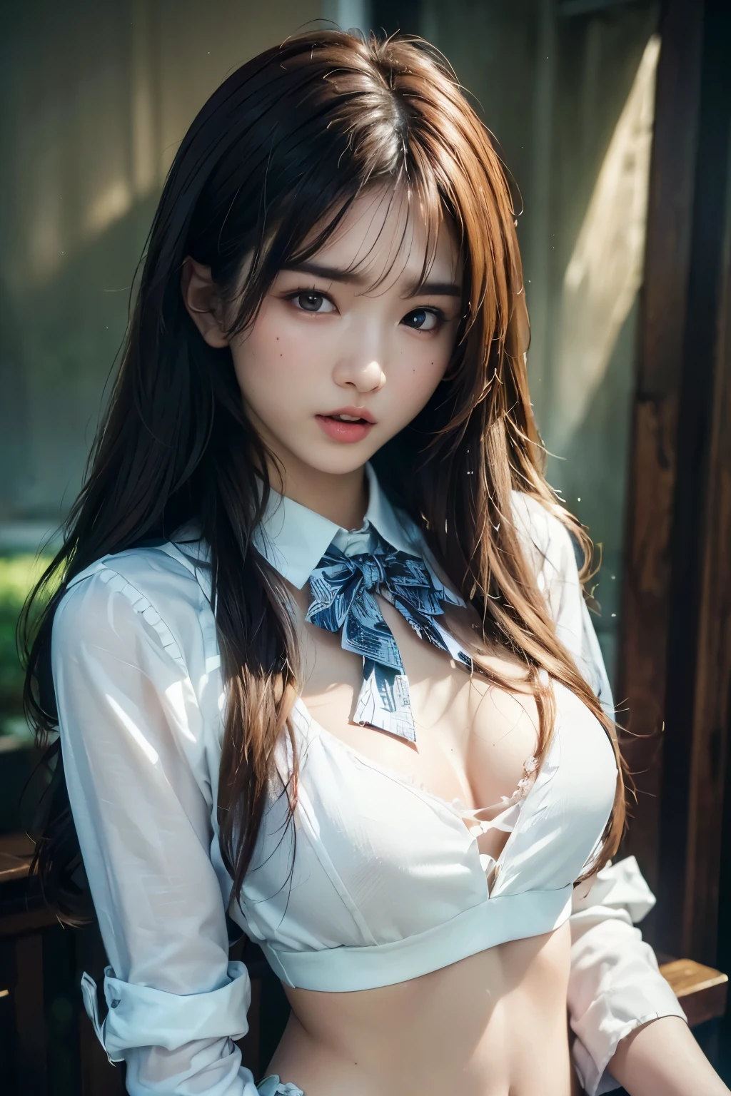 As it is,((16k, masterpieces during breakfast , RAW photo, top quality, super high resolution, realistic , Highly detailed CG integrated into 16K)), 8k, diamond with s, wallpaper, written boundary depth, beautiful face:1.4,big, Beautiful double eyelids,Cinematic Light, beautiful face,( detailed face ),( slender and cute woman :1.4),(20 years old:1.4),(With the same expression:1.4),ポーズAs it is,close ~ eye,( will temporarily stop, Skin color, And the clothes are still the same.:1.4), accurate anatomy:1.4,((nsdw, Completely naked :1.4,Small and cute nipples, beautiful pussies ,sweat)),