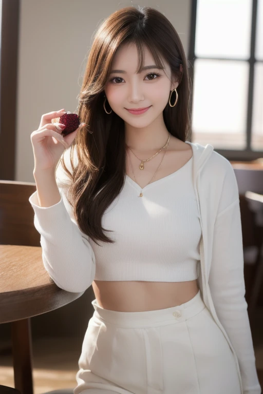 (sexy girl having a drink in the living room),Charming eyes,Heartwarming action,Turn your face away from the camera,stooped,Bend over,turn back,Look up at your head,thick long hair,Highly detailed body,Highly detailed face,best qualtiy、(PINK Underwear),(Translucent white long blouse with open front),(The bra is visible)