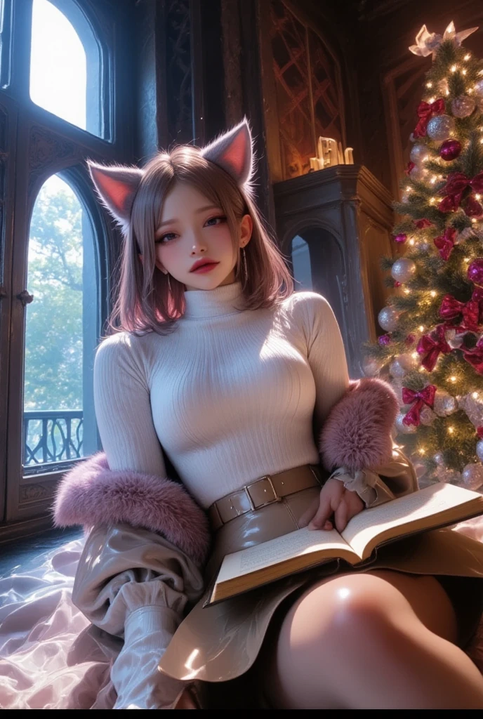 ((fullnude:1.4))、(teats:1.4)、(small tits:1.4)、(Masturbating:1.4)、red blush、adult lady、Slender woman、Sweating all over the body、full body Esbian、wears glasses、Cat's ears、look at viewr, Master masterpiece、top-quality、The ultra -The high-definition、Top resolution、ighly detailed、Professional Lighting、CG Illustration、Thin、Very beautiful、