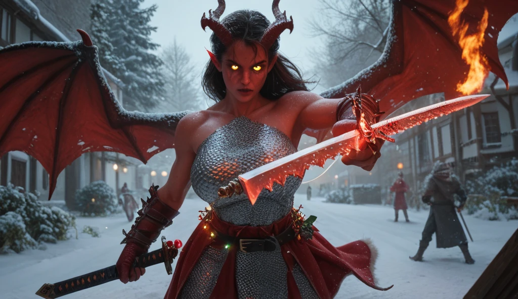 4k highly detailed realistic digital extremely high quality RAW photograph, a portrait photo of Marge Simpson that lived with wolves her whole life is now leading them to battle. torn clothes exposing (nude:1.4) body, armored pauldrons, fangs, curled horns, big breasts, ((snow and blood)), ((wolf tattoos)), epic, hyperrealistic, hyperrealism, 8k, cinematic lighting, greg rutkowski, wlop, (f1.8 short focus bokeh)