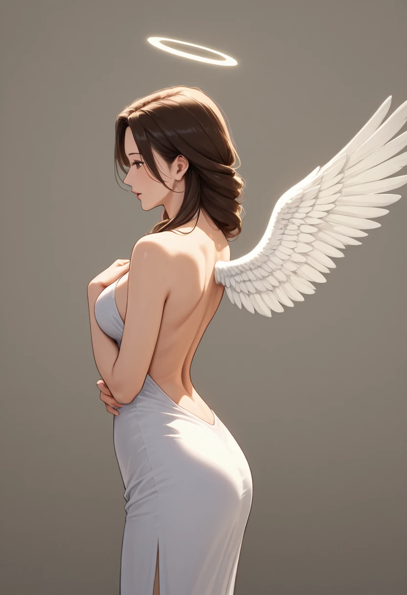 score_9, score_8_up, score_7_up, score_6_up, score_5_up, score_4_up,  round butt, side view, monster girl, bird girl, feathered wings, 1girl, delicate and smooth skin, blush, perfect body, thighs, large breasts, highly detailed, glossy lips, looking at viewer, black background  full body (NSFW breasts), hdri, extremely naked, nude, nua, pelada, nsfw, gigantic breast 1.9