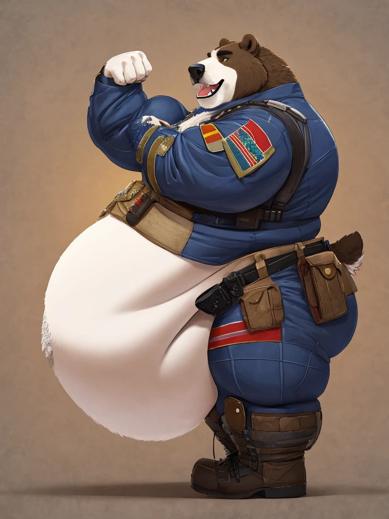 ((Best Quality)), ((Masterpiece)), (Detailed), ,fat robot, big belly, ((3D Model, ZBRUSH, Super detailed 3D Rendering)), bow neck , fedora, full, chibi, red, saturation, surreal, cute, miniature, digital paint, digital art, art station, concept art, (contrast) color: 1.1), Finest Masterpiece, 8K, HDR, text, text png | Depth of field, high contrast wide light, chromatic aberration, Sharp focus, cute polar fat robot big belly