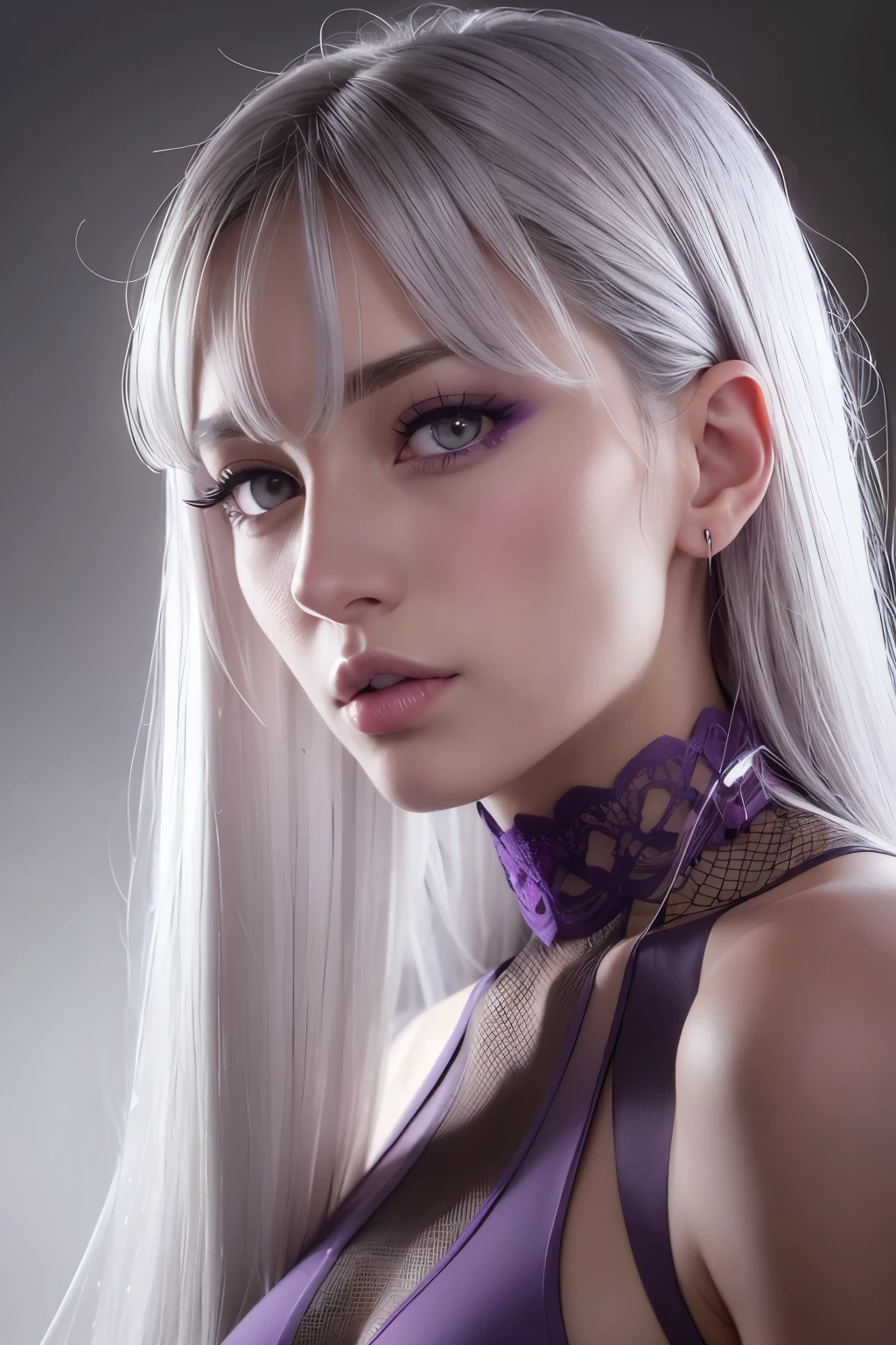 (thin), (sexy mouth), (gray hair), (purple eyes), (perfect nose),