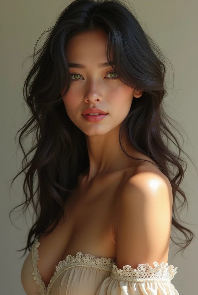 Pubic_hair, (Sexy tanned naked Polynesian|Asian woman, extremely_long_hair, flat_chested, hourglass figure:1.2), (masterpiece:1.4, best quality), moles freckles sunspots, unity 8k wallpaper, ultra detailed, (crowded outdoor marketplace:1.3), alluring pose, upper body, toned_ass, beautiful and aesthetic, nude, detailed, solo, DynaPortrait_PDXL