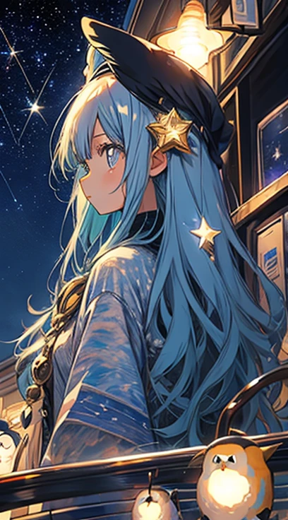 Starry Night ， Galaxy Express 999 ,Locomotive,cute, the little ...