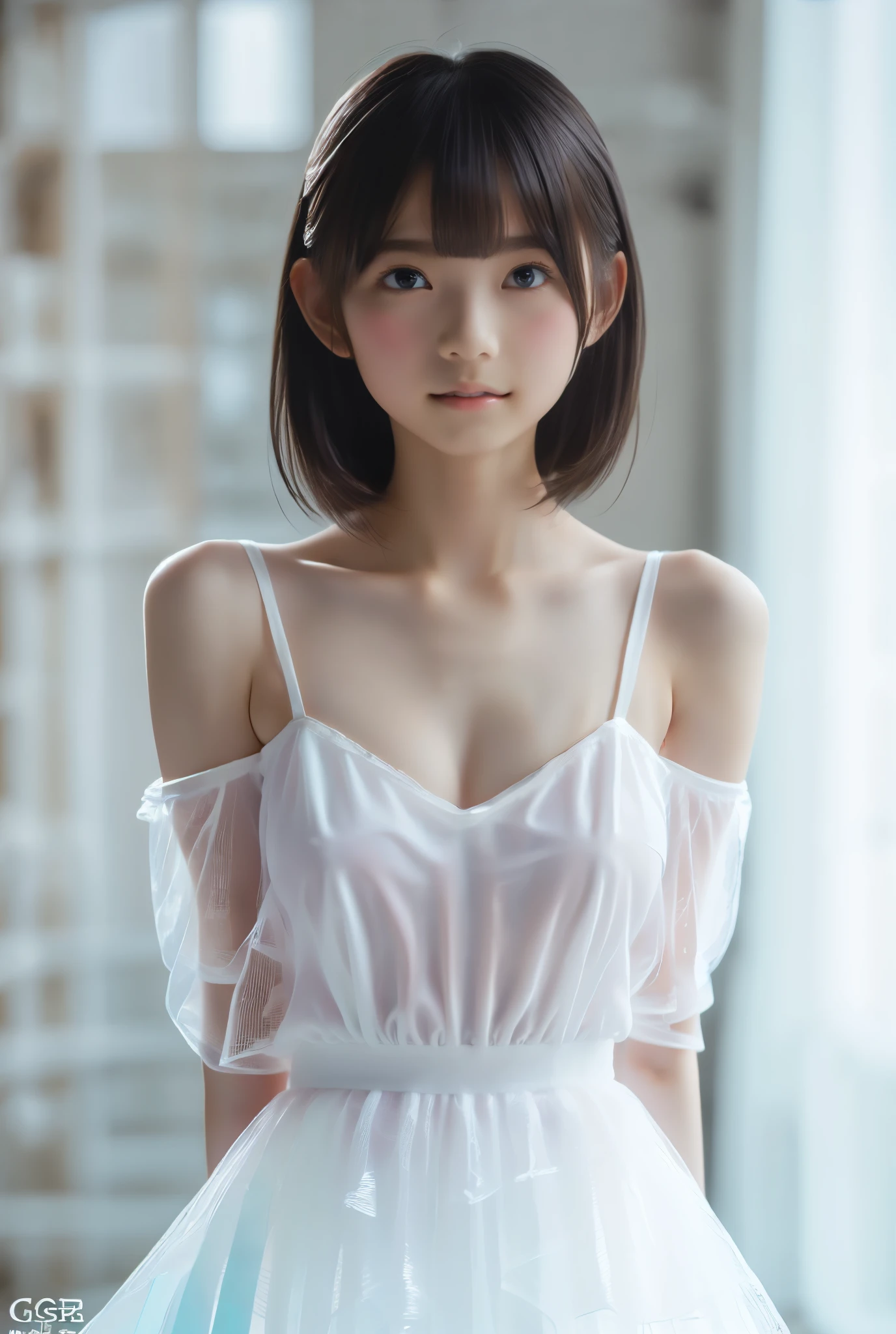 A slight smil、NSFW、((cammel toe))、(Female genitals:1.1)、Sexual young girl 、、 Adorable、 (Ruffled White Summer Dress:1.2) 、 (see -through:1.3)、 Twin-tailed 、 (a high chroma、top-quality:1.0)、 (highlydetailed skin)、 (Best Quality:1.1)、 (超A high resolution:1.0) 、(photographrealistic:1.0)、 (ultra-detailliert:1.0)、 (in 8K、 Raw photo:1.1)