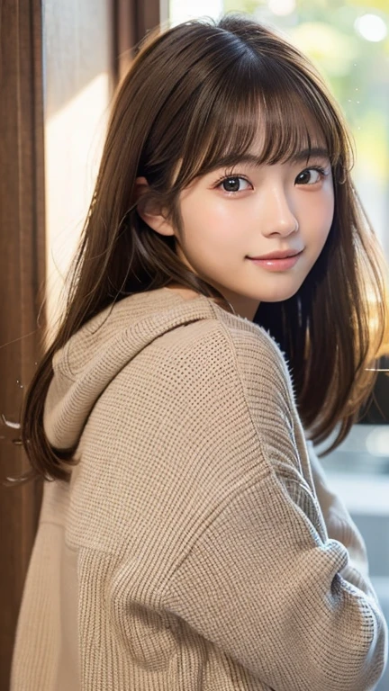 In 8K,highest quality:1.4, ultra high resolution:1.5, (realistic:1.4),masterpiece:1.2,(highest quality:1.4)、 RAW photo、(background is blurry), full body shot:1.5、 white background、1 Japanese girl, cute, (alone), (slight smile), smooth skin、(30 years old:1.4)、stand、cute mini skirt、 (brown medium hair,bangs), (touch hair:1.4)、Nogizaka、cute、supple fingertips,beautiful black eyes、natural skin texture:1.3, Realistic eye and face details:1.7、look at the audience、beautiful feet、long sleeve、so that you can see the top of your head