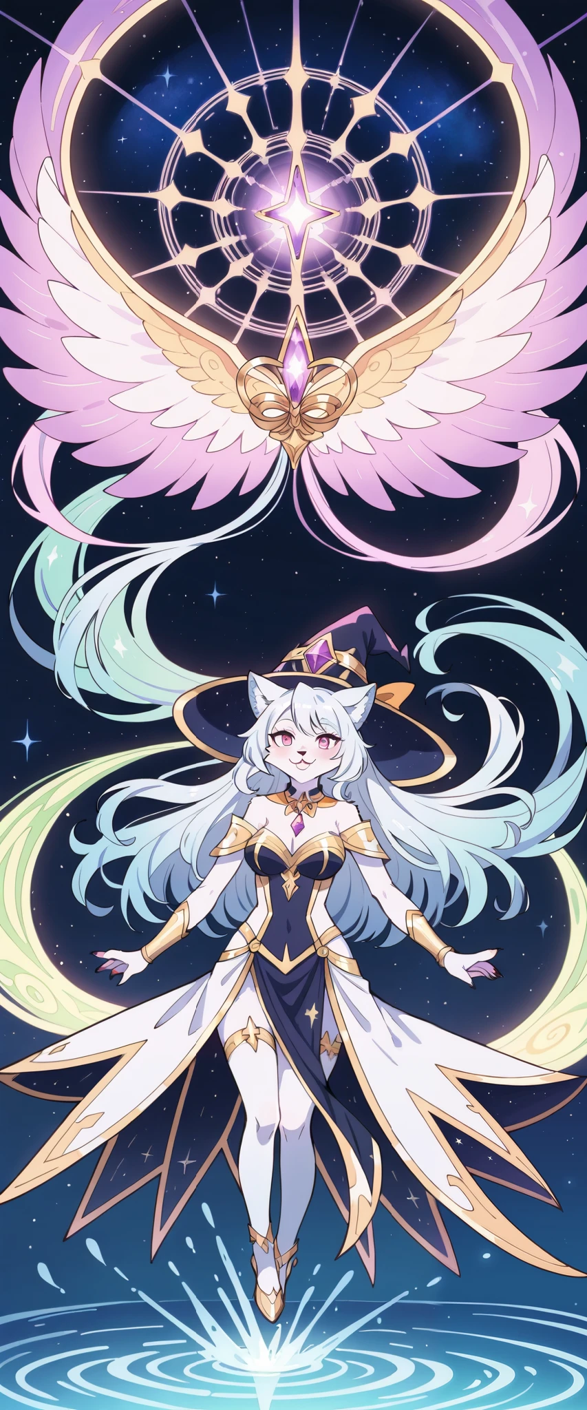 Chronicle Card: Temporarily allows the user to glimpse events from the past or future.. A goddess who can see past and future, symetrical