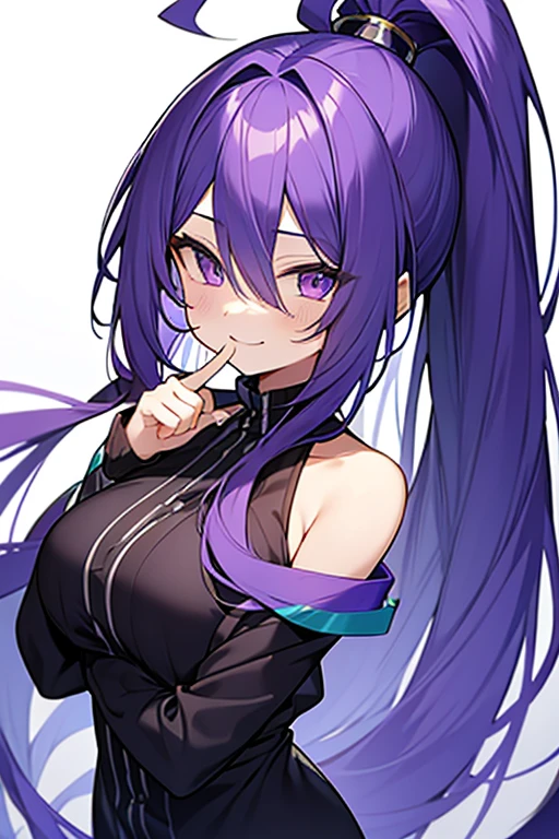 highquality, Ninja, Purple Hair, Asymmetrical braids, side, Raise your arms, Sweat, Smell fetish