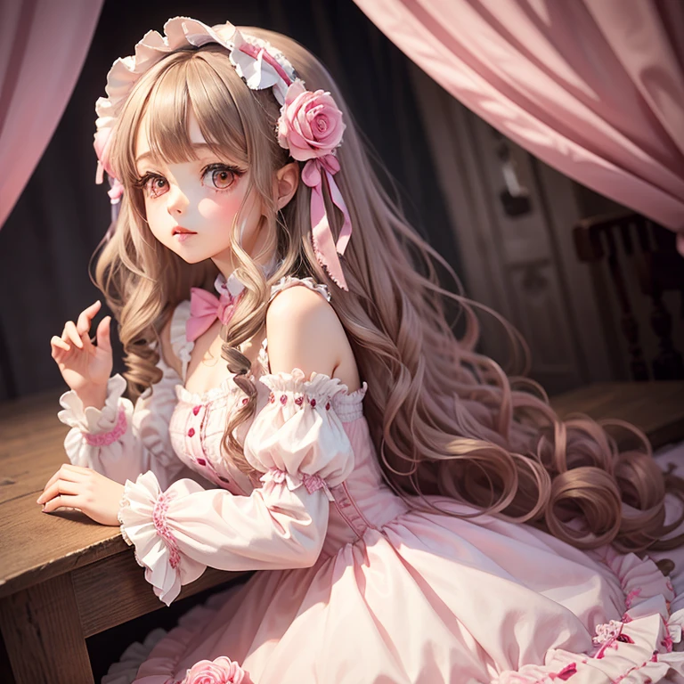 Victorian Girl、gorgeous dress、PastelColors、Beautie、beautiful  Girl、kawaii、Western features、Americana、Cute、Glitz、Beautiful shape、beautidful eyes、A slight smil