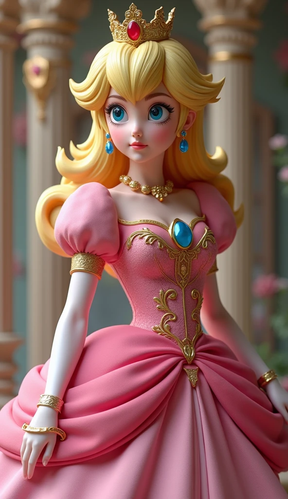  high resolution ,  masterpiece, Exactly,  multiple awards ,  best quality pieces of fabric,  high quality, Hohe Details,  super detailed, UHD, 8k, Hyperrealism, princess peach,