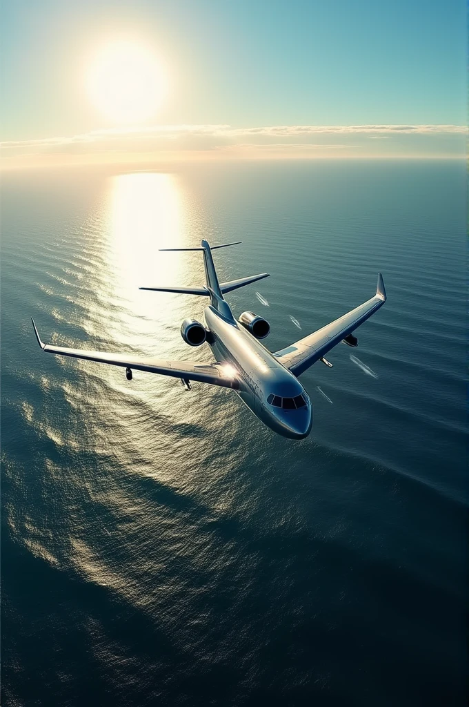 Airplane over the sea