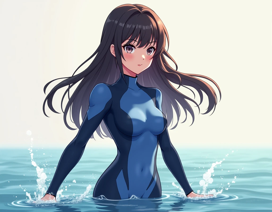 (masterpiece、Highest quality、Highest quality、Official Art、Beautiful and beautiful:1.2)、(One person:1.3)Hatsune Miku、Twin tails,Beautiful breasts, Katsushika Hokusai,(masterpiece),(Highest quality:1.2),(Very detailed:1.2),(High resolution),(Photorealistic Stick),(RAW Photos),8k,Backlight,(Written boundary depth),(Sophisticated lighting:1.1), (Improving cinematic lighting quality:0.9),photo of a dressed woman,Soft Portrait Photography,Beautiful Japanese Women,whole bodyポートレート,(Eye light,Sharp pupils,Detailed eye drawing,)Very beautiful face,(Detailed skin texture:1.3),(Beautiful portrait:1.2),A lovely and delicate face,Beautiful young Japanese woman,Look at this,front,((whole body)),break(Wetsuits),((Coastal:1.5)),((Cowboy Shot)),((hand))