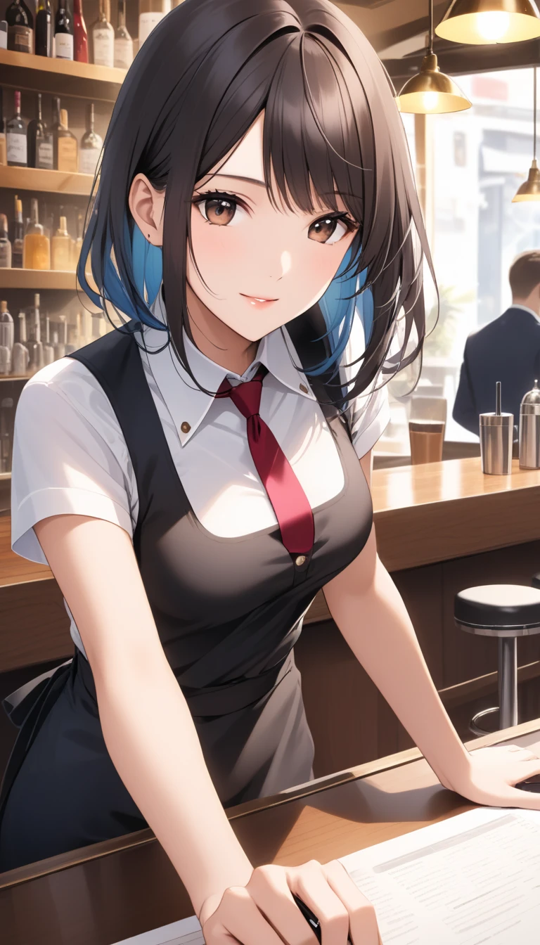 Beautiful girl working at a girls bar cafe