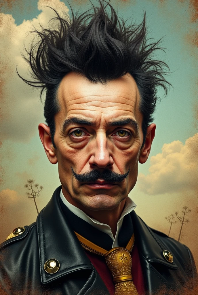 Salvatore Dali punk, avec une coupe mowak