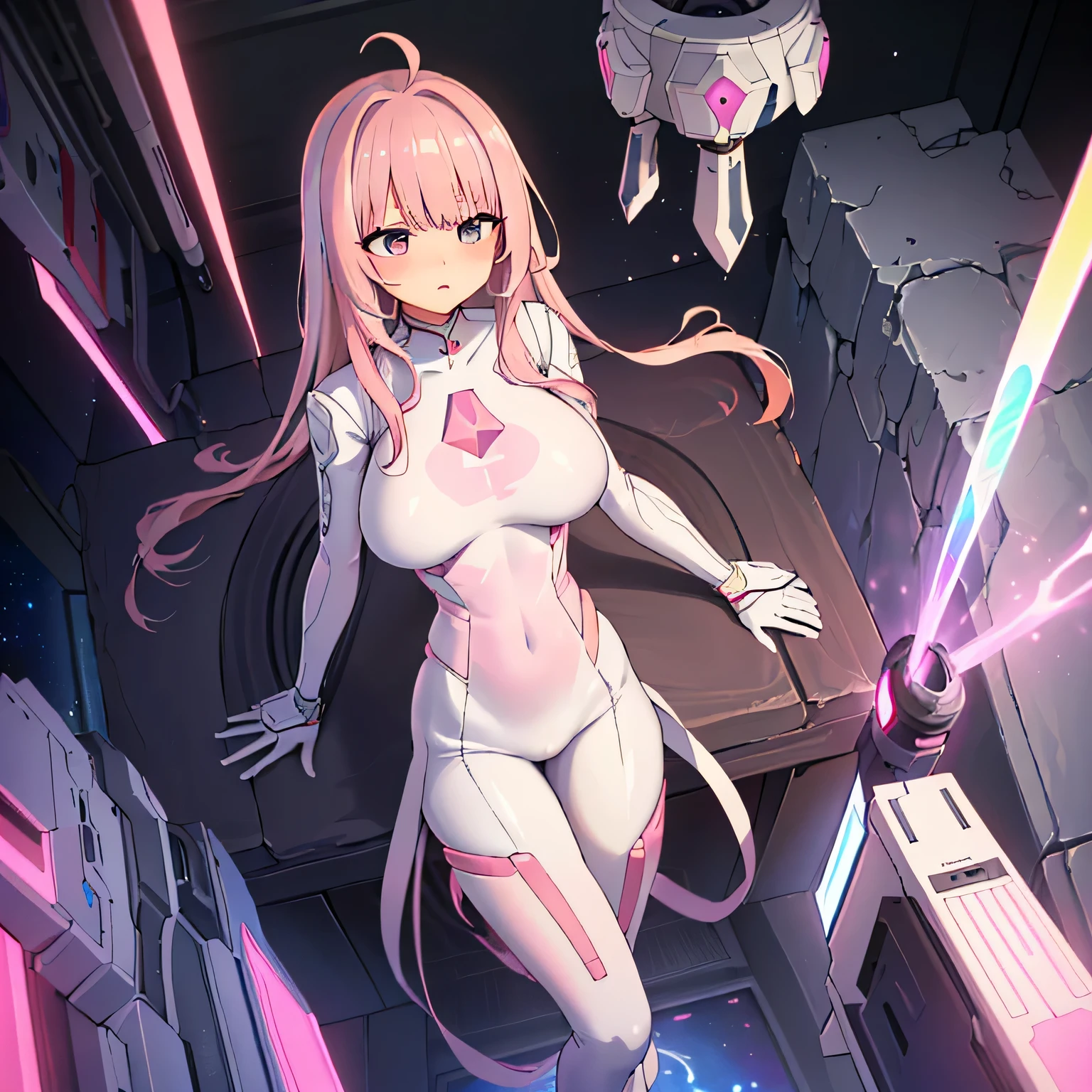 Full body like,Anime girl with pink hair and futuristic costume in the city, Hyper-realistic cyberpunk style, cyberpunk anime girl, Digital cyberpunk anime art, dreamy cyberpunk girl, Anime style. 8K, female cyberpunk anime girl, digitl cyberpunk - anime art, portrait anime space cadet girl, the cyberpunk girl portrait, beautiful cyberpunk girl face, anime styled 3d, photorealistic anime girl rendering,(RAW photo:1.2),camel-toe,Hollow-out on,sweat leggs,, Smooth pink skin, shiny metallic glossy skin, Shiny, spread their legs M-shaped legs,angry look,sullenness,Irritated, all over body,Full body like