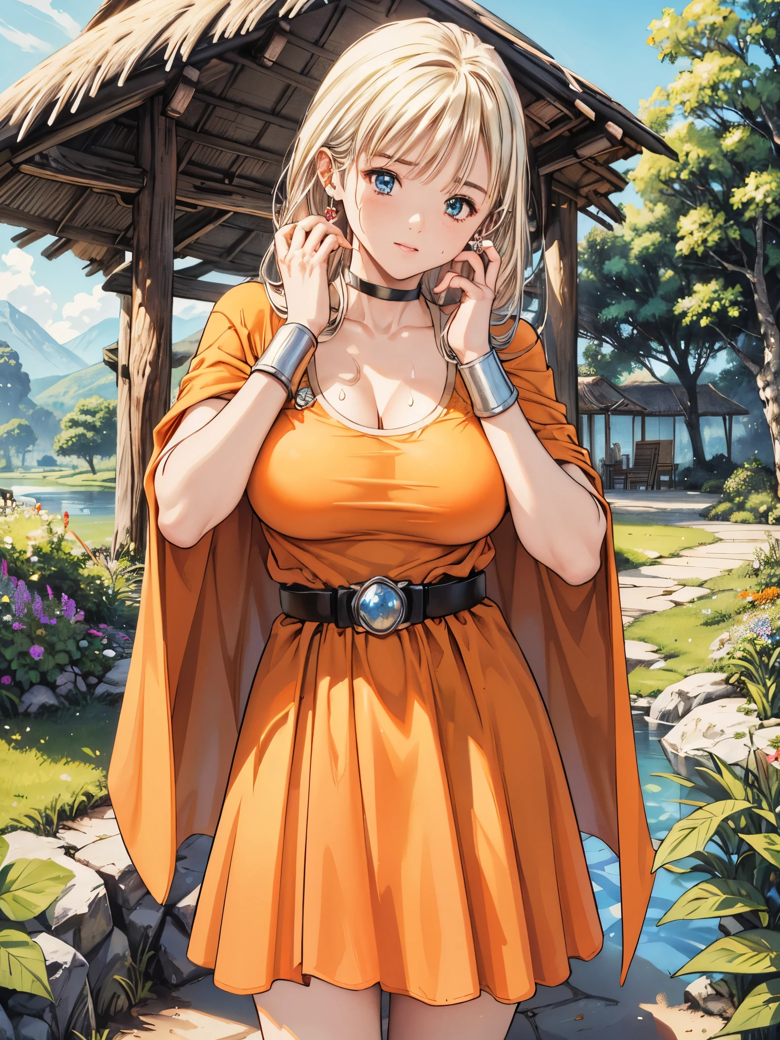 (NSTDA.:1.2), (10, beste-Qualit, master-piece: 1.4), ultra-high resolution, (lifelike, photorealistic portrait: 1.48), 25 years old, Cute Girl, Famous Japanese actors, gigantic breasts, Blue Eyes, Head tilt, cowboy shot, from the front,My favorite cat ears, looking at the audience, expressionless, Beautiful lake, Zeiss 150mm F/ 2.8 Hasselblad, In Japanese shrines, Whole body, foot, Ultra-Wide Angle