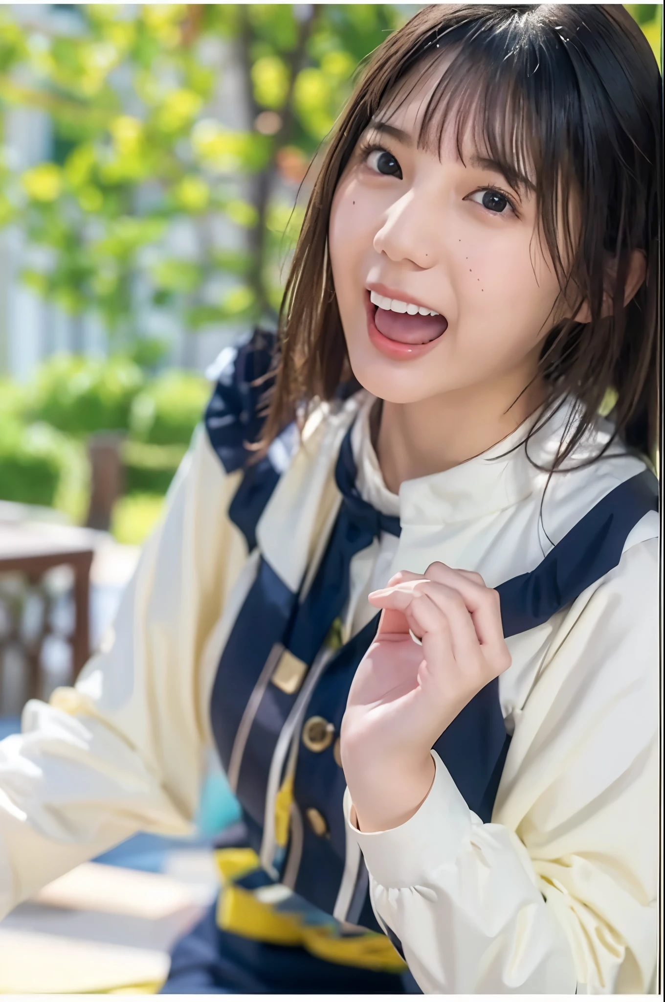 1 girl,Huge breasts, Saggy breasts, 個のHuge breastsを抱えている, Bikini Nagatiti, Staring at Viewers , smile, null,Ocean,underwear, the above, nipple tweak, Areola,large Areolae, puffy nipples,,