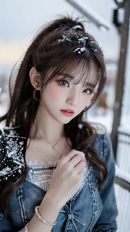 (Original Photography:1.2)、Top quality、a beautiful and delicate girl、Face so pale、(Dark pink eyeshadow:1.3)、The lips are red、(Lots of eyelashes:1.2)、lowered eyebrows、Tearful eyes、pink teardrop bag、Pink shirt、a black skirt、Black Collar、(Double tail)、An angry face、Extremely detailed eyes and face、Beautiful and delicate eyes、Huge file size、high resolution、high resolution、8k wallpaper details、Highly detailed stock unity 8k wallpapers、There is light on the face、Movie Lighting、16 year old girl、Sexy pose、(Photorealism:1.4)、Implications、Surrealism、 From below、Super Detail、masterpiece、Lying in bed、(Sparse eyebrows:1.3)、(light eyebrows:1.3)、lowered eyebrows、(blunt Bangs:1.6)、(Ji_cut:1.3)、(Bangs:1.8)、